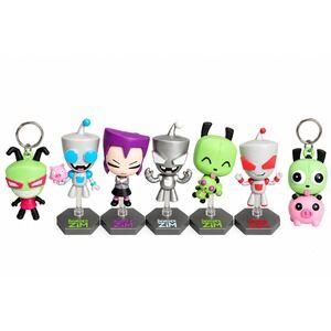 Invader Zim GIR Gaz Original Minis Figures Keychains Lot of 7 Nickelodeon